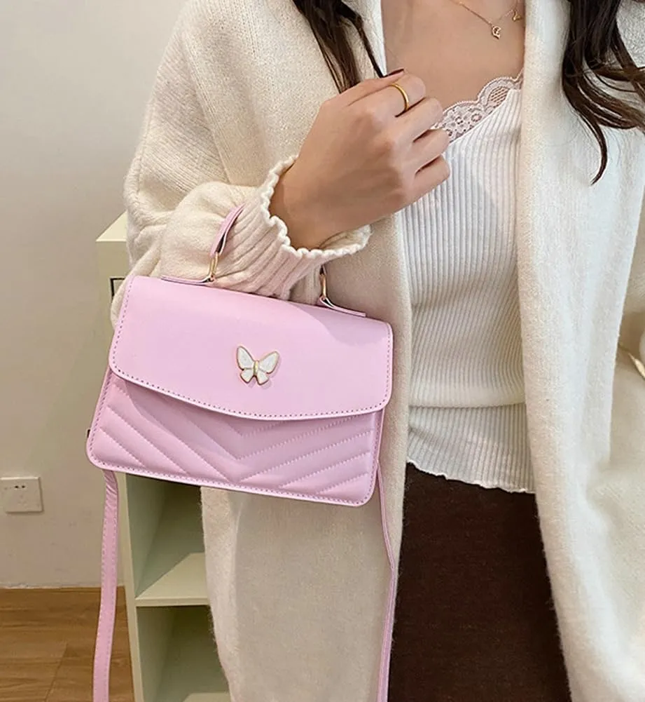 Elegant Top Handle Leather Handbags Mini Purses Totes Satchel Shoulder Bag Bow Crossbody Bags for Women 2025