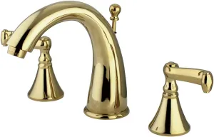 Elements of Design Kingston Brass Nuvo ES5972FL Atlanta 2-Handle 8' to 16' Widespread Lavatory Faucet with Brass Pop-Up, 5-3/8', Polished Brass