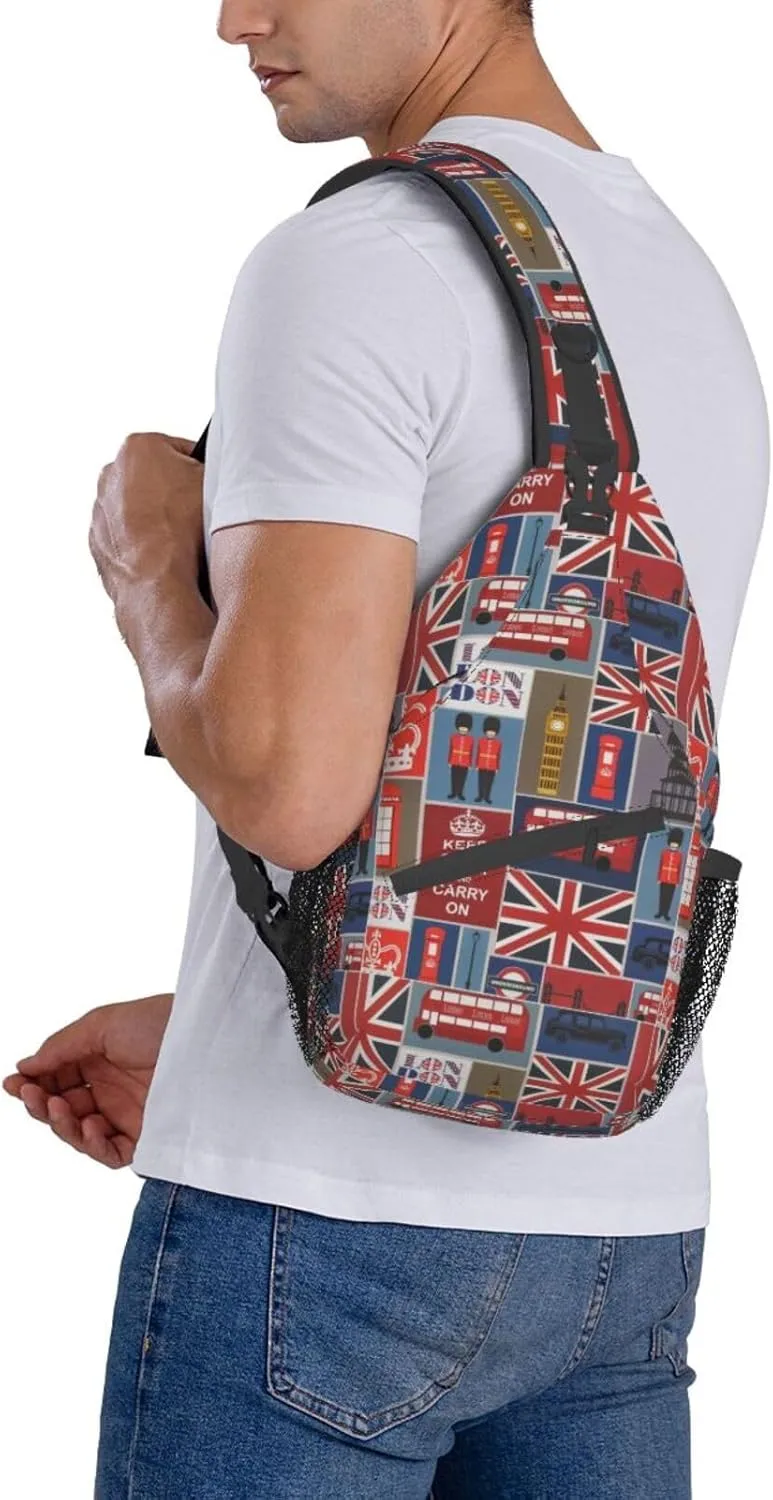 Elephant Print Crossbody Sling Backpack For Women Men,Sling Bag Travel Hiking Chest Bag Daypack