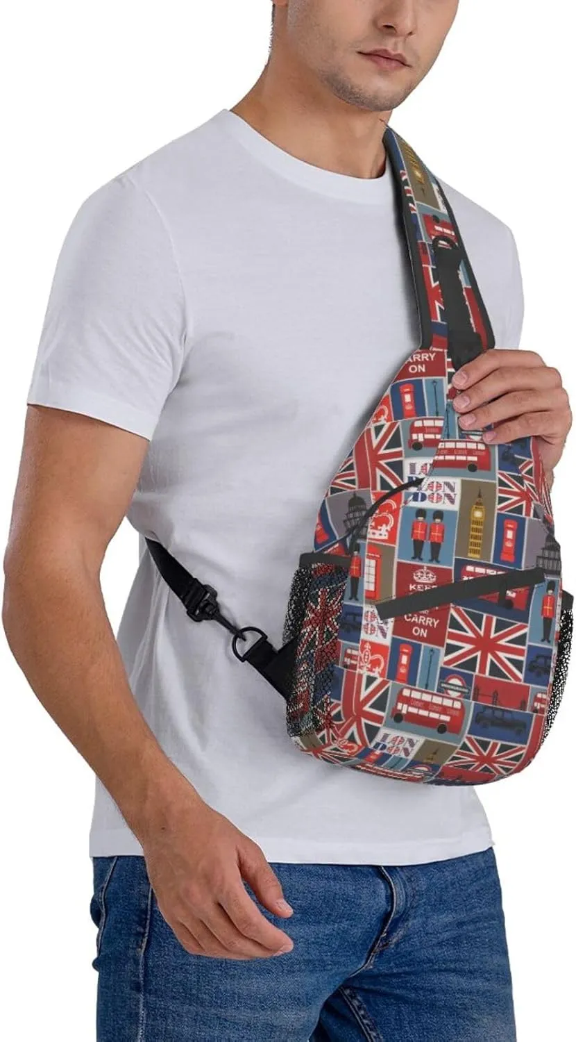Elephant Print Crossbody Sling Backpack For Women Men,Sling Bag Travel Hiking Chest Bag Daypack