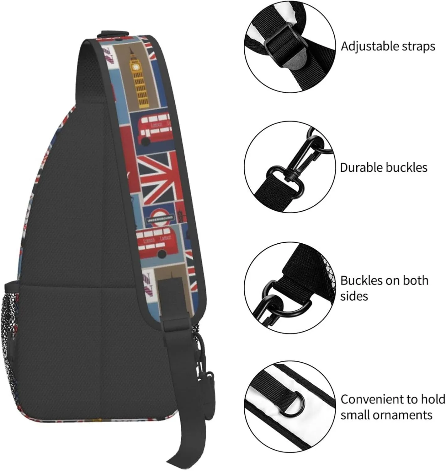 Elephant Print Crossbody Sling Backpack For Women Men,Sling Bag Travel Hiking Chest Bag Daypack