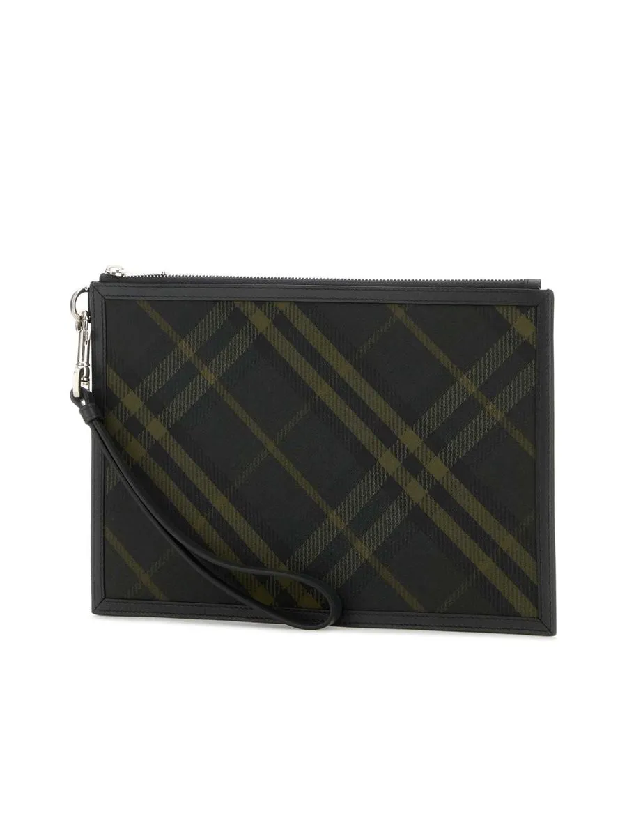Embroidered Canvas Portfolio Clutch
