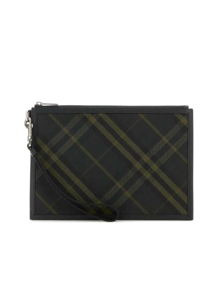 Embroidered Canvas Portfolio Clutch