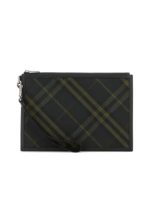 Embroidered Canvas Portfolio Clutch