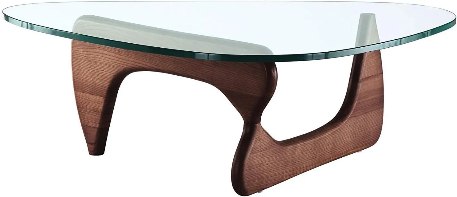 eMod - Noguchi Triangle Coffee Table Glass Top (Walnut)