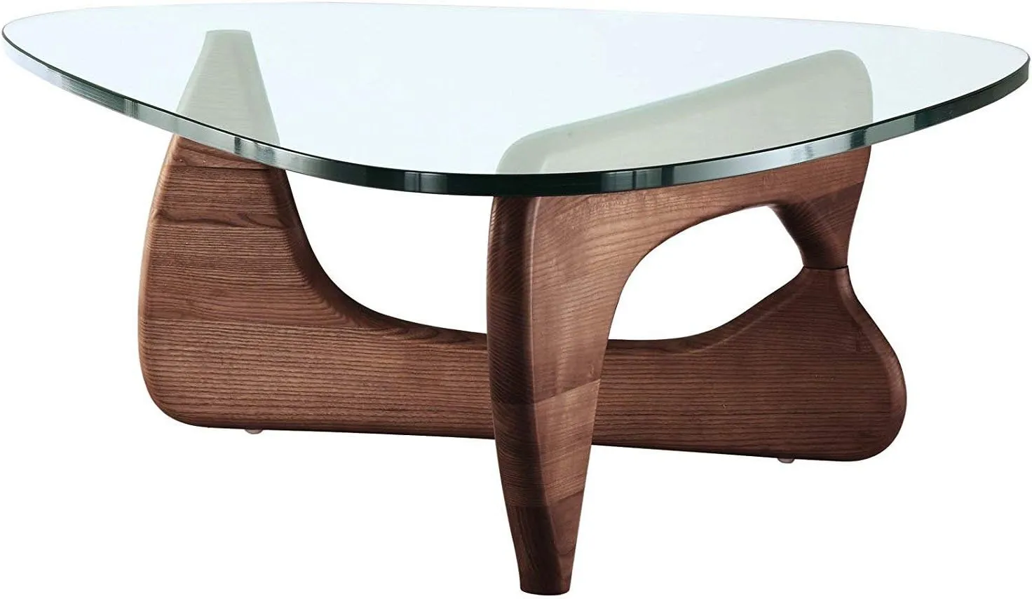 eMod - Noguchi Triangle Coffee Table Glass Top (Walnut)