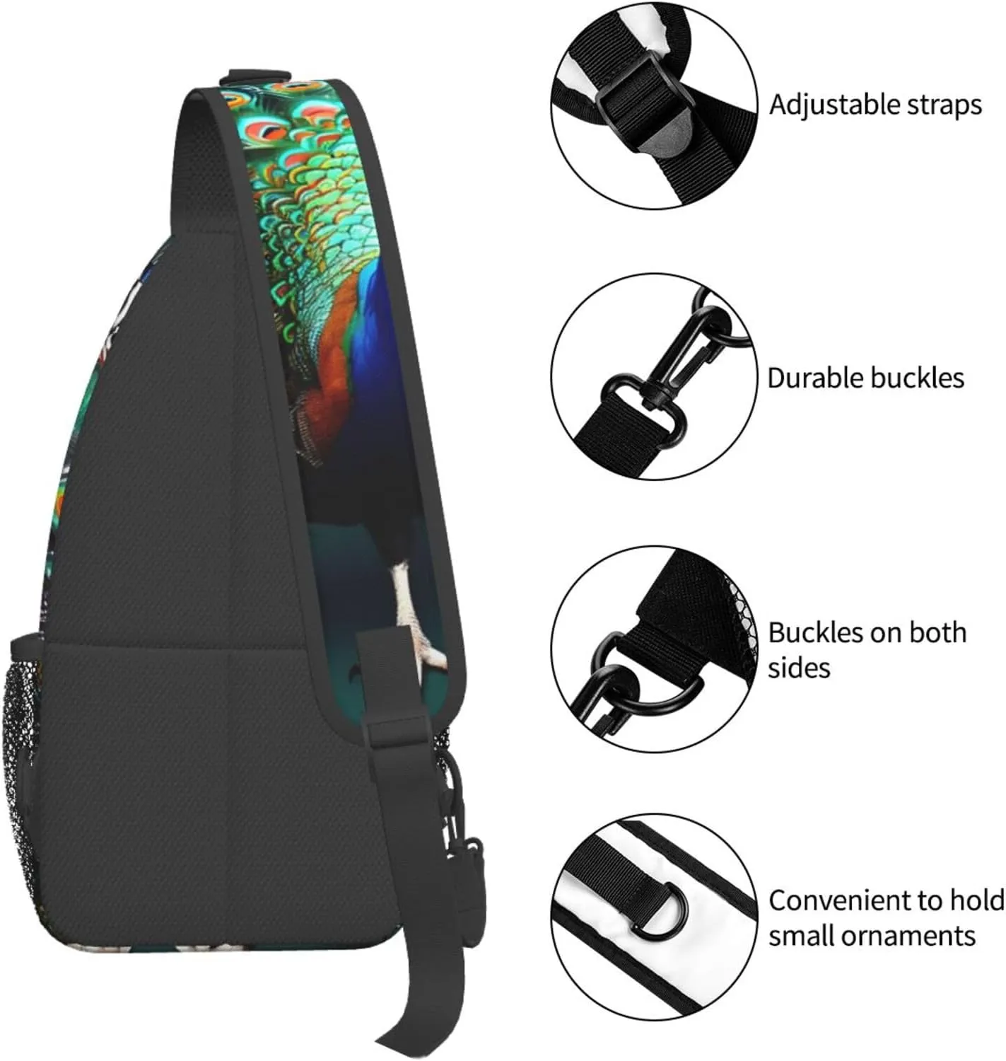 England Symbols Print Crossbody Sling Backpack For Women Men,Sling Bag Travel Hiking Chest Bag Daypack