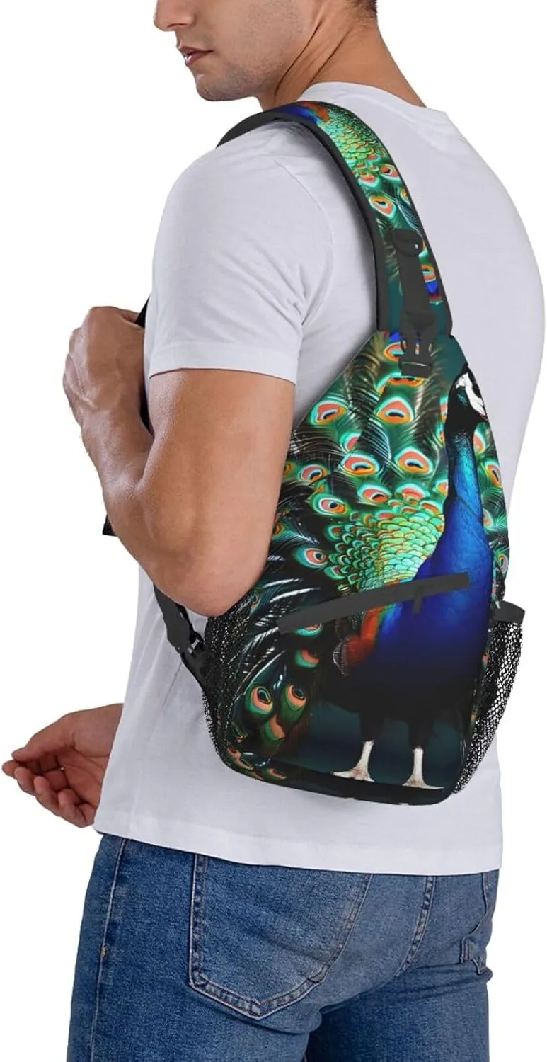 England Symbols Print Crossbody Sling Backpack For Women Men,Sling Bag Travel Hiking Chest Bag Daypack