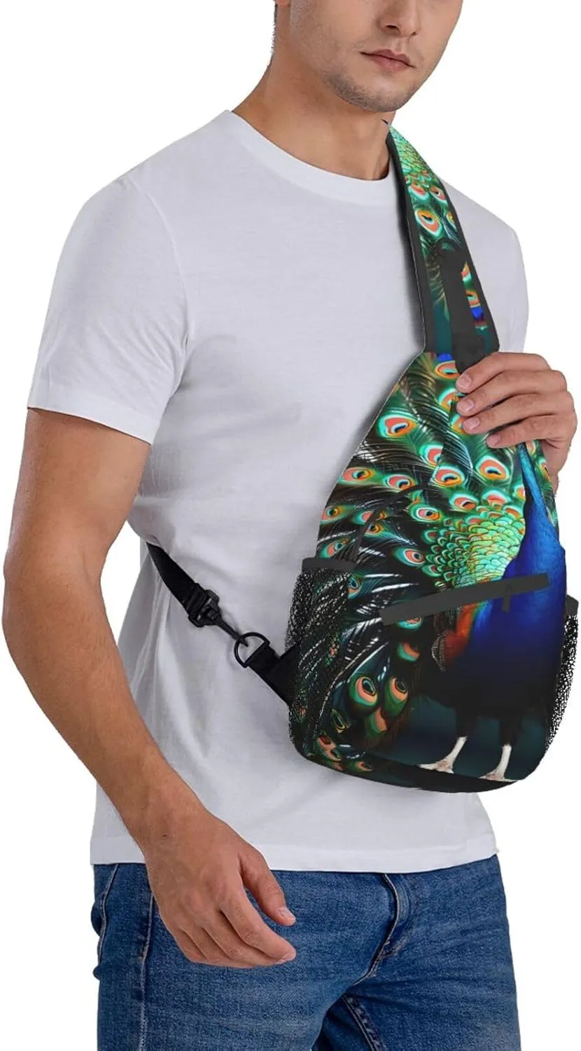 England Symbols Print Crossbody Sling Backpack For Women Men,Sling Bag Travel Hiking Chest Bag Daypack