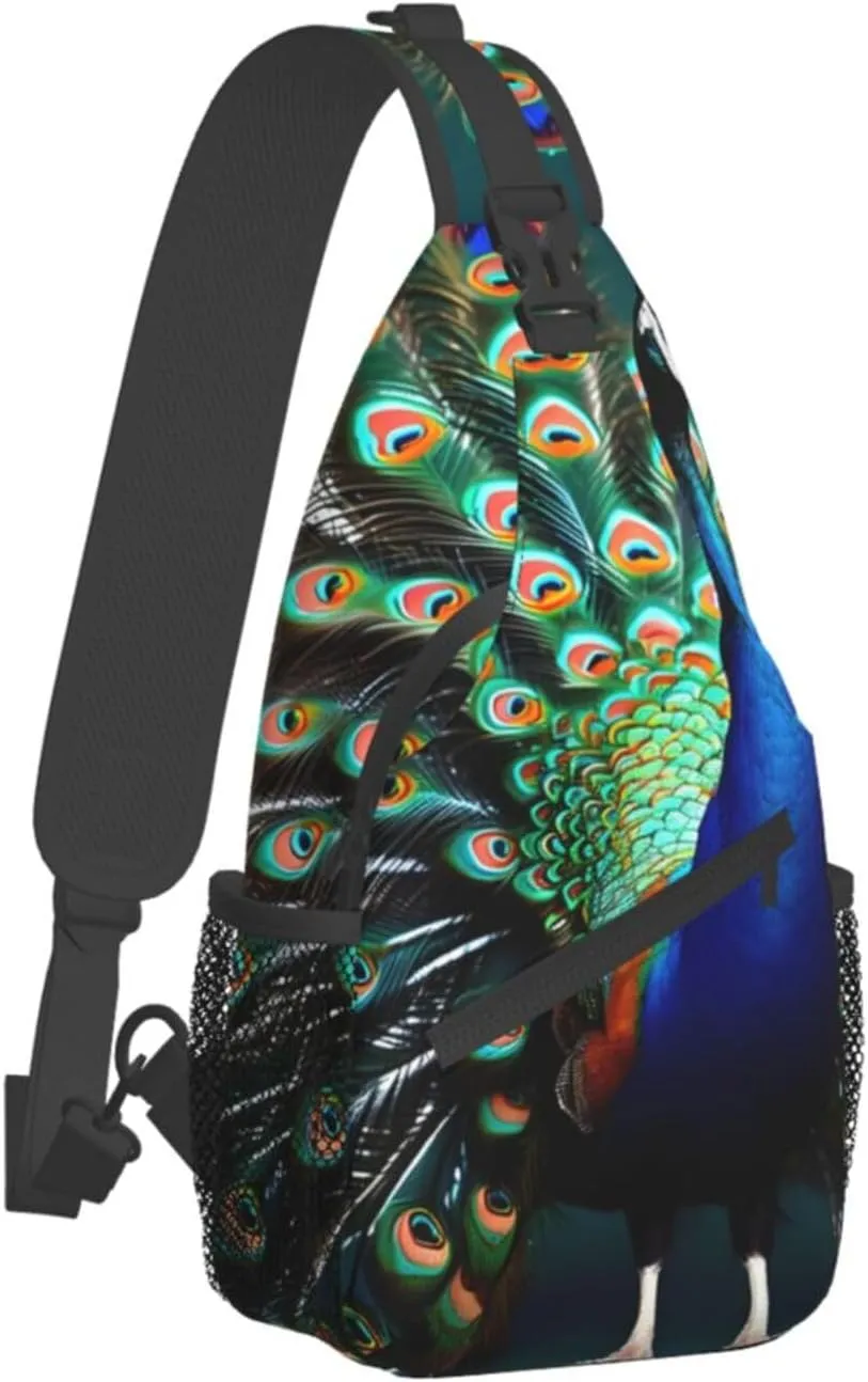 England Symbols Print Crossbody Sling Backpack For Women Men,Sling Bag Travel Hiking Chest Bag Daypack