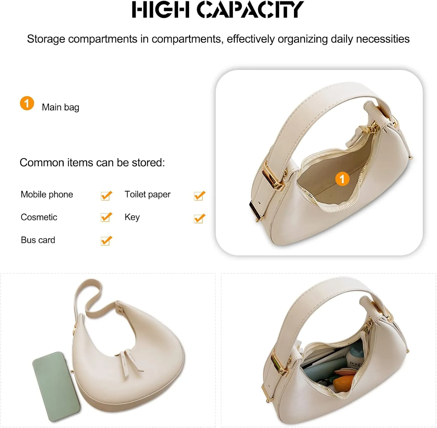 Ergocar 2022 New Women's Tote Handbags, Crescent Bags for Women Fashion Women Underarm Bag Top-Handle Bag, Green