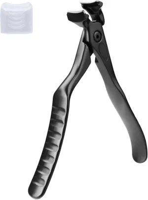 Ergonomic Long Handle Toenail Clippers with Catcher -Angled Head, Ultra Sharp Big Opening Wide Jaw Large Toe Nail Clippers for Men,Heavy Duty Nail Clippers for Thick Nails-Black