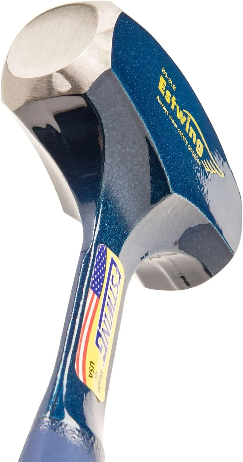ESTWING Drilling/Crack Hammer - 3-Pound Sledge with Forged Steel Construction & Shock Reduction Grip - B3-3LB