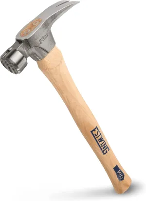 ESTWING Pro California Hammer - 23 oz Rip Claw Hammer with Milled Face & Hickory Wood Handle - MRW23LM