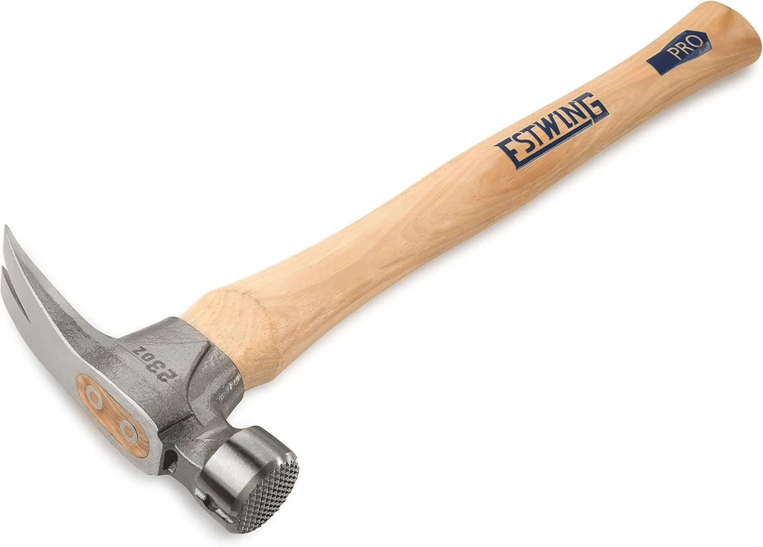 ESTWING Pro California Hammer - 23 oz Rip Claw Hammer with Milled Face & Hickory Wood Handle - MRW23LM