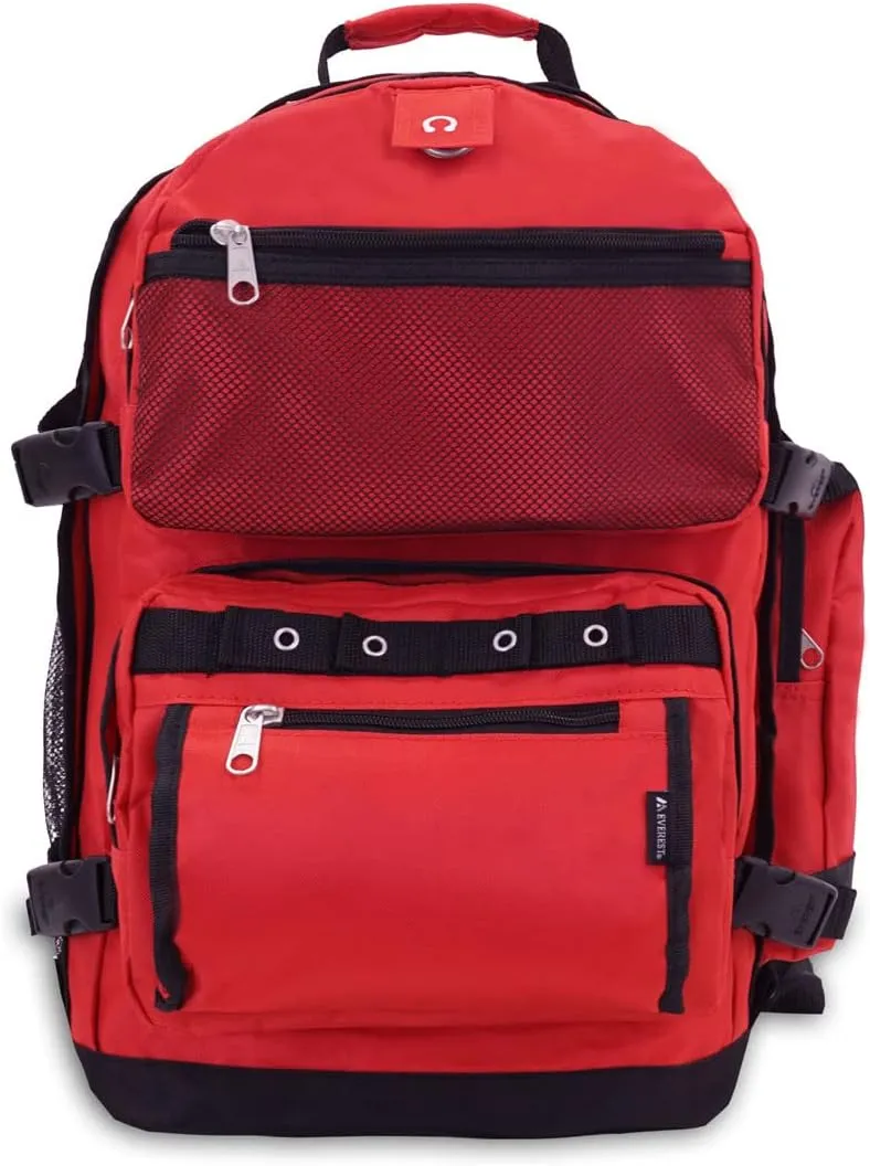 Everest Luggage Oversize Deluxe Backpack, Red, X-Large