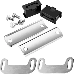 Exhaust Adjustable Bracket Set Center Your Exhaust with Stretched Bags and Fender Extension Fits for Harley Touring Street Glide Road King Road Glide Etc (Steel Rubber)