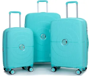 Expandable Hardshell Suitcase Double Spinner Wheels PP Luggage Sets Lightweight Durable Suitcase with TSA Lock,3-Piece Set (20/24/28),Black-NEW SKU W284P197041/W284P197039 (Lake Blue   Polypropylene)