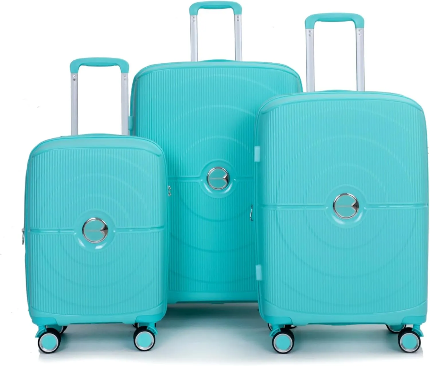 Expandable Hardshell Suitcase Double Spinner Wheels PP Luggage Sets Lightweight Durable Suitcase with TSA Lock,3-Piece Set (20/24/28),Black-NEW SKU W284P197041/W284P197039 (Lake Blue   Polypropylene)