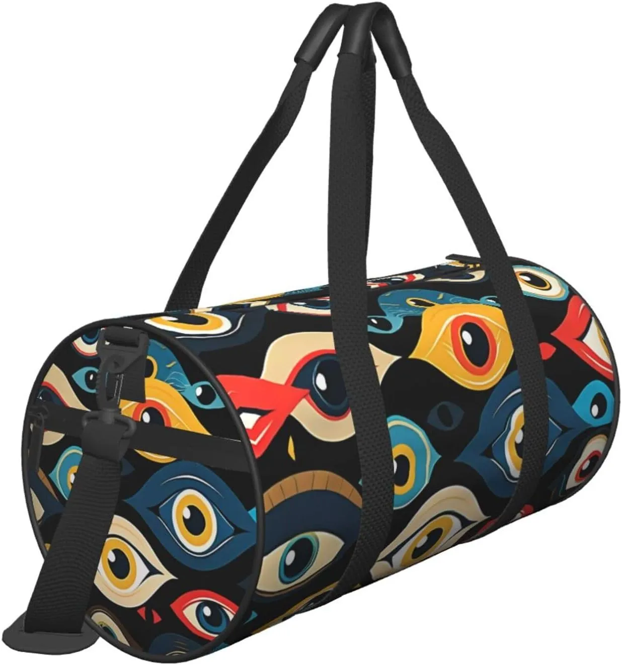 eyes Printed Travel Bag,Round Personal Item Storage bag,Foldie Duffel Bag for Traveling Vacation,Fitness,Sports