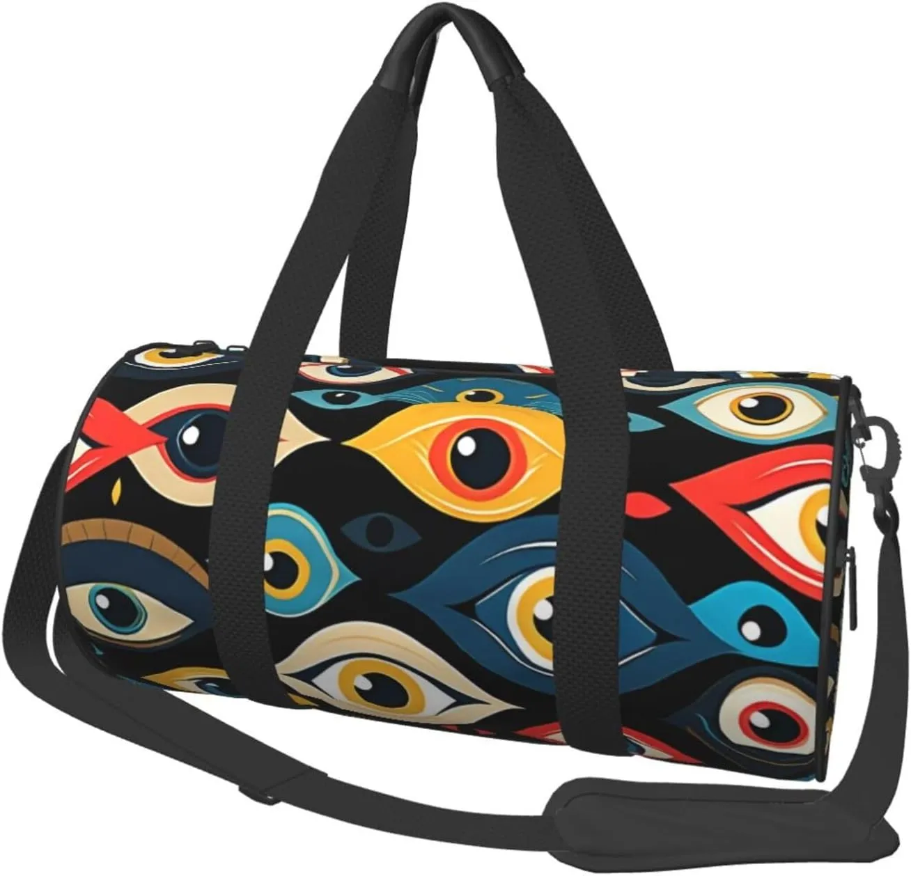 eyes Printed Travel Bag,Round Personal Item Storage bag,Foldie Duffel Bag for Traveling Vacation,Fitness,Sports