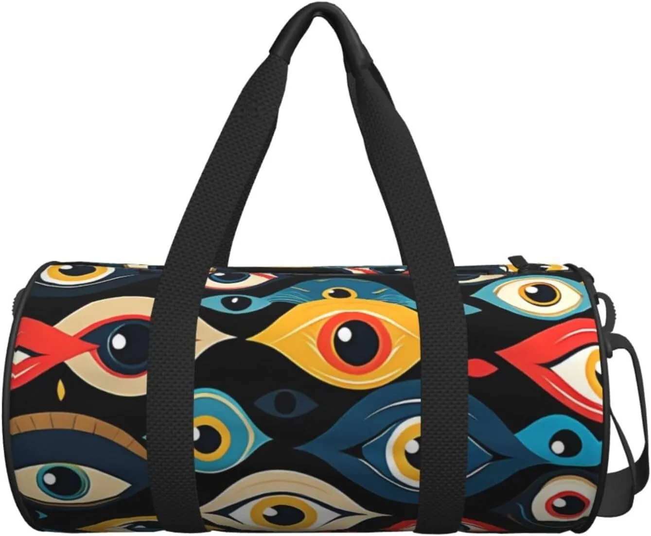eyes Printed Travel Bag,Round Personal Item Storage bag,Foldie Duffel Bag for Traveling Vacation,Fitness,Sports
