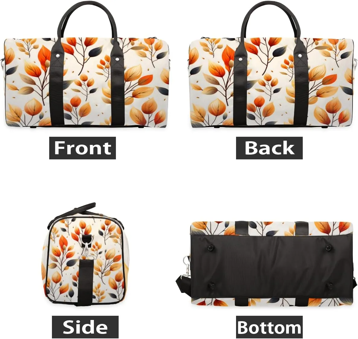 Fall Leaves Travel Duffle Bag for Women Men Gym Duffel Foldable Bag Waterproof Weekender Autumn Leaf Duffle Tote