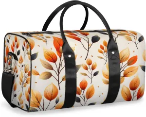 Fall Leaves Travel Duffle Bag for Women Men Gym Duffel Foldable Bag Waterproof Weekender Autumn Leaf Duffle Tote