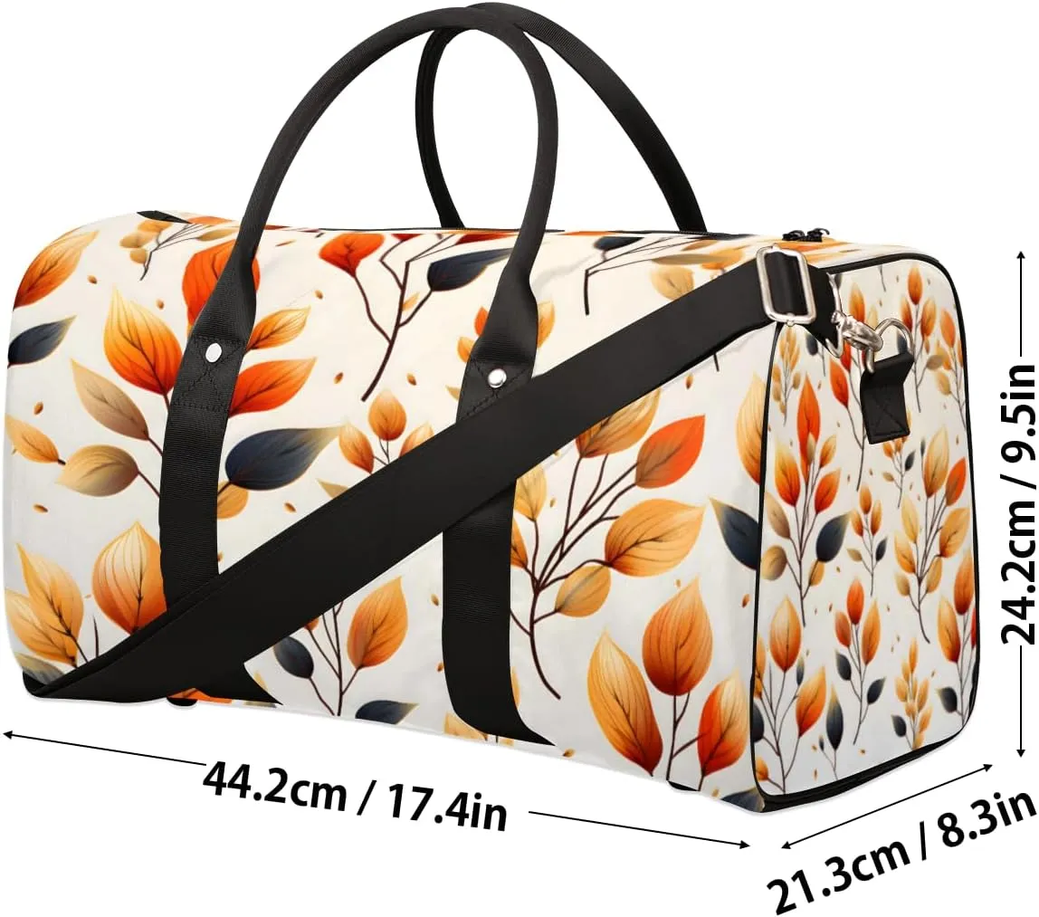 Fall Leaves Travel Duffle Bag for Women Men Gym Duffel Foldable Bag Waterproof Weekender Autumn Leaf Duffle Tote