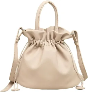 Fashion Crossbody Bags for Women Soft Bucket Bag Satchel Handbag Hobo Bag Top Handle Purse Shoulder Bag with Drawstring