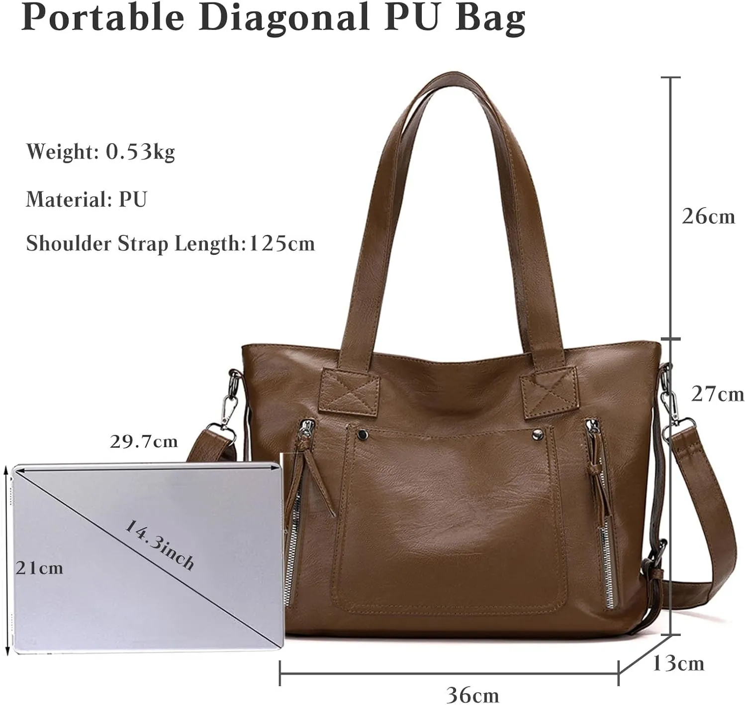 Fashion Handbag PU Leather Shoulder Bag Crossbody Bag Waterproof Top-handle Bag Women Messenger Bag Elegant Tote Bag
