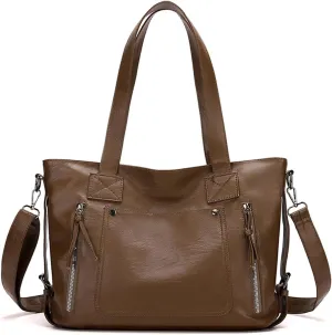 Fashion Handbag PU Leather Shoulder Bag Crossbody Bag Waterproof Top-handle Bag Women Messenger Bag Elegant Tote Bag