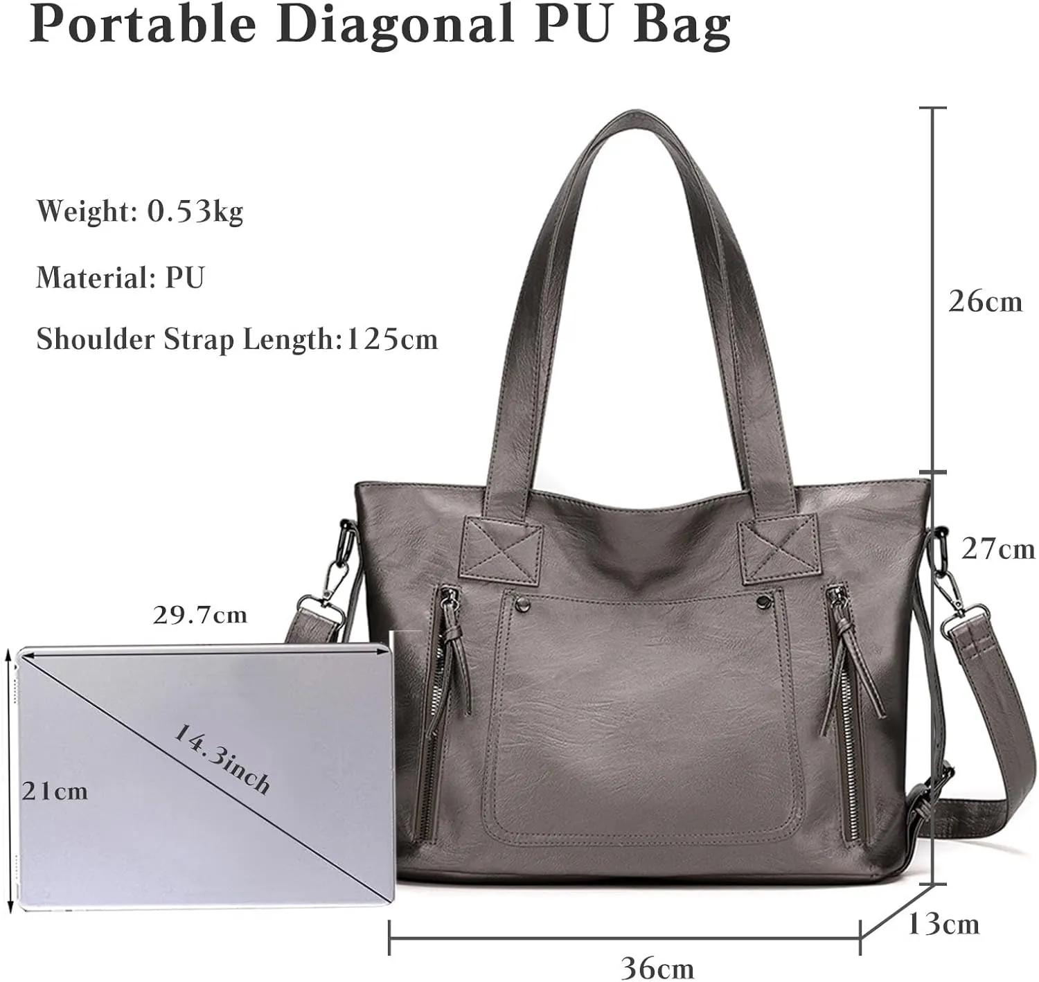 Fashion Handbag PU Leather Shoulder Bag Crossbody Bag Waterproof Top-handle Bag Women Messenger Bag Elegant Tote Bag