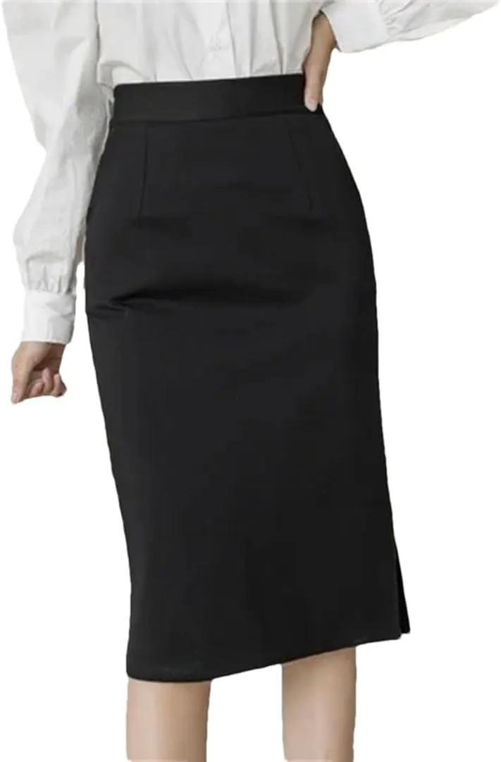 Fashion Korean High Wiast Office Long Skirt Women Summer Bodycon Elegant Sexy Pockets Midi Pencil Skirt