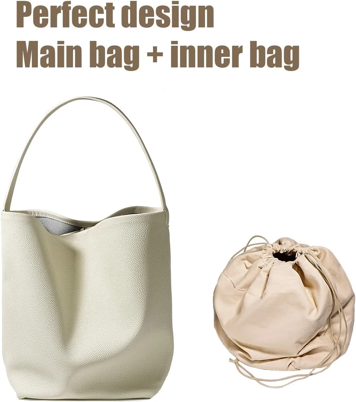 Fashion Shoulder Bag,Leather Crossbody Bucket Hobo Bags,Top Handle Handbag, with Multi functional Storage
