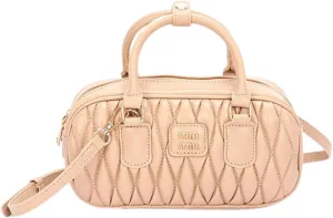 Faux Leather Quilted Convertible Crossbody Bag for Women Luxury Designer Inspired Shoulder Purse Vintage Style Commuter Tote