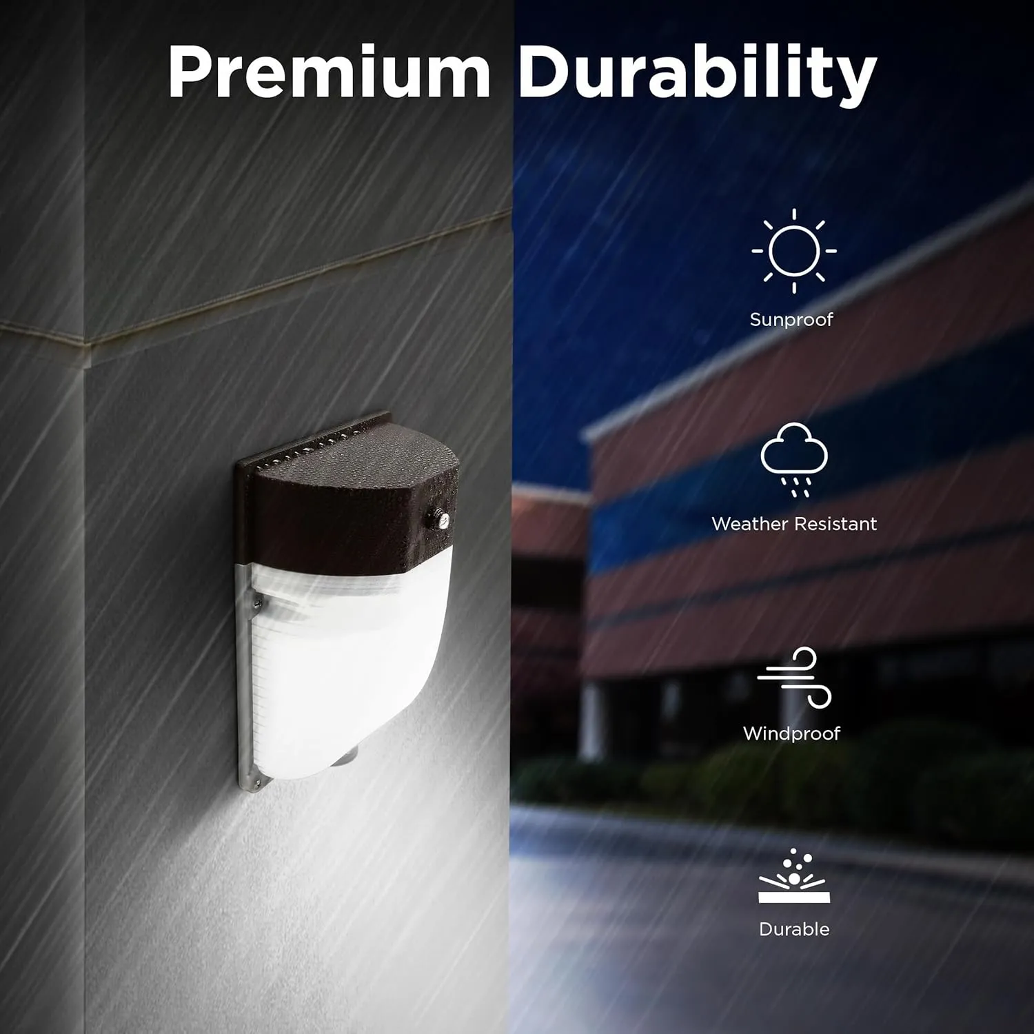 Feit Electric 40W LED Outdoor Wall Pack Lights with Photocell, Dusk to Dawn, Wall Mounted Security Light, 120V, 80 CRI, 3700 Lumens, 5000k Daylight, Bronze, 4 Pack, S8WPK/850/DD/BZ/4