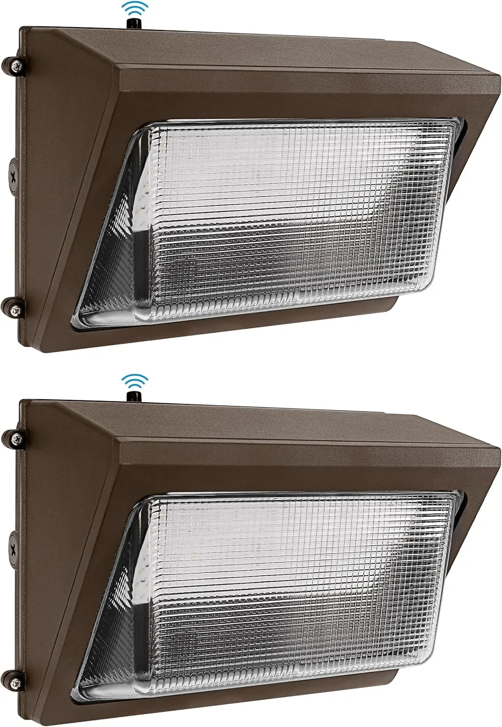Feit Electric LED Wall Pack 76W, Outdoor Wallpack with Photocell, Dusk to Dawn, 7700 Lumens, 5000k Daylight, 50000 Hour Life, 120-277V, Pro Series, 2-Pack, S15CWPK/850/BZ/2