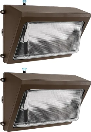Feit Electric LED Wall Pack 76W, Outdoor Wallpack with Photocell, Dusk to Dawn, 7700 Lumens, 5000k Daylight, 50000 Hour Life, 120-277V, Pro Series, 2-Pack, S15CWPK/850/BZ/2