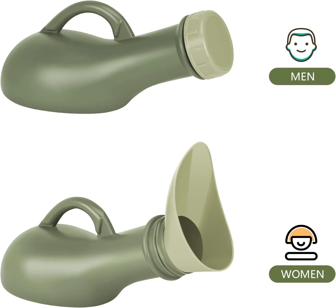 Female Urinal Spill Proof 1000ML, Urinals for Men Spill Proof Nighttime, Unisex Pee Funnel, Portable Women's Urinal, Urination Device for Car Travel, Road Trip Essentials