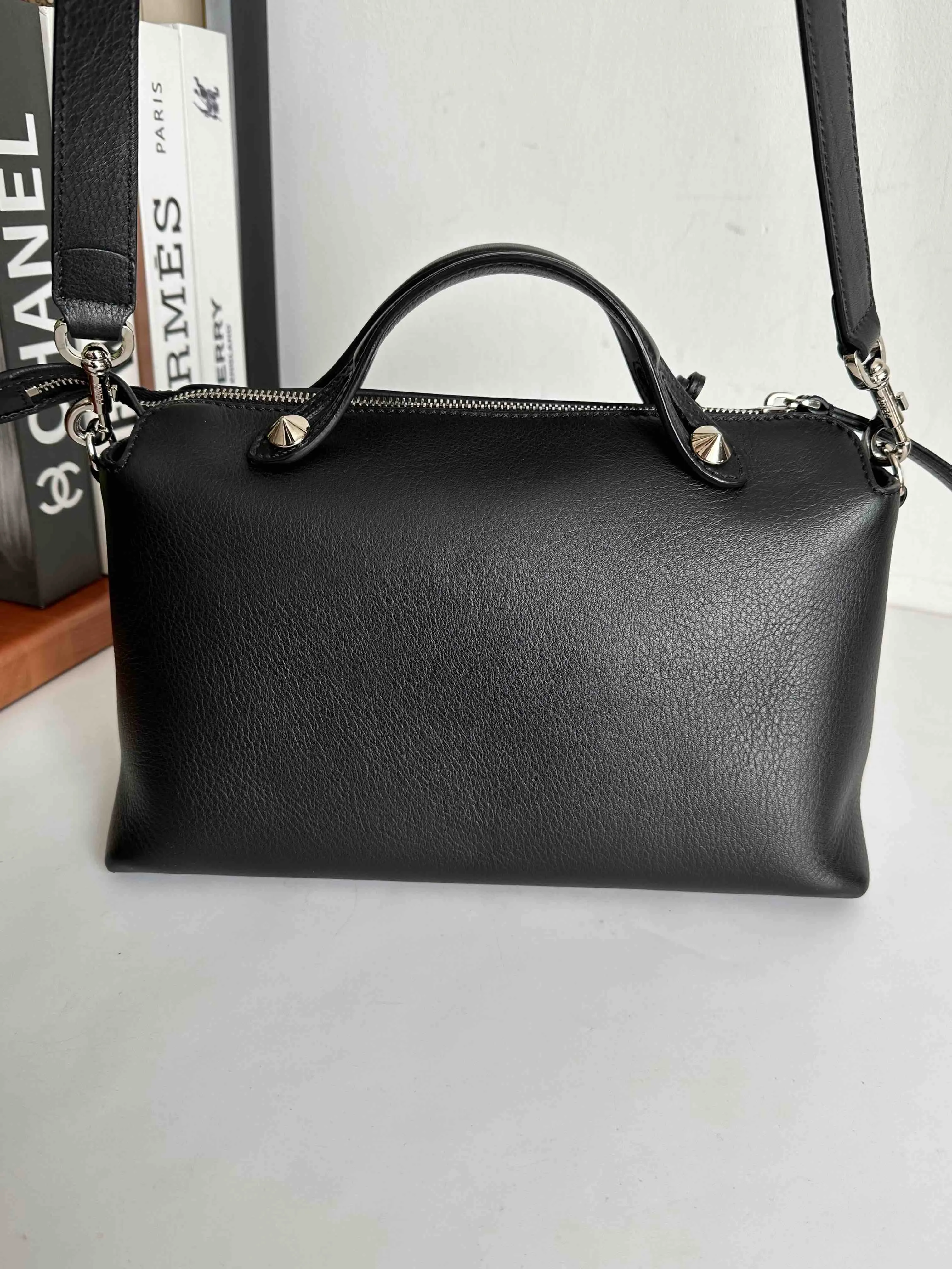 Fendi By The Way Black Satchel Bag with Strap #8E