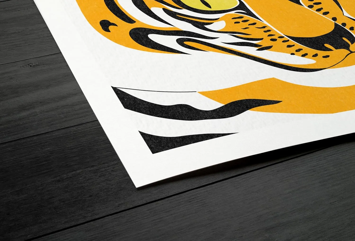 Fierce Gaze – Art Print | Bold Graphic Tiger Poster | Japanese-Inspired Animal Wall Decor | Modern Statement Piece for Home or Studio (9 x 12)