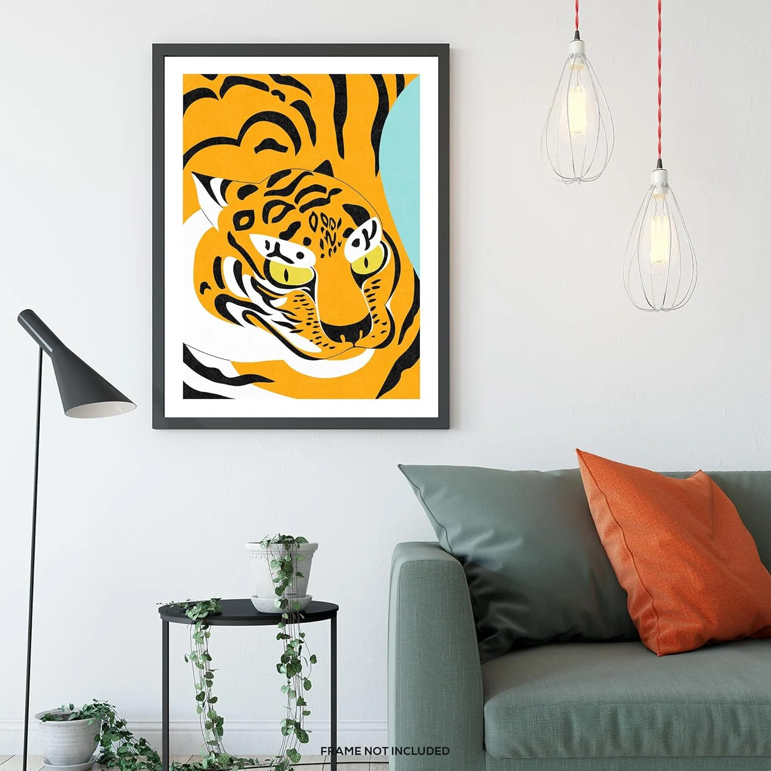 Fierce Gaze – Art Print | Bold Graphic Tiger Poster | Japanese-Inspired Animal Wall Decor | Modern Statement Piece for Home or Studio (9 x 12)