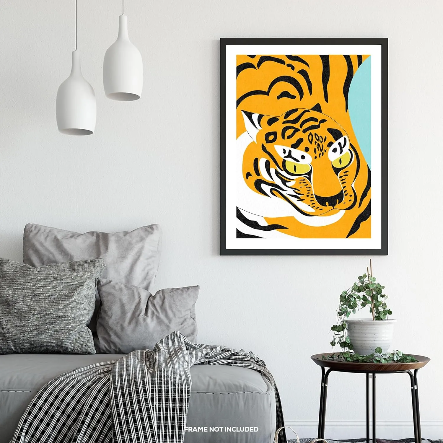 Fierce Gaze – Art Print | Bold Graphic Tiger Poster | Japanese-Inspired Animal Wall Decor | Modern Statement Piece for Home or Studio (9 x 12)