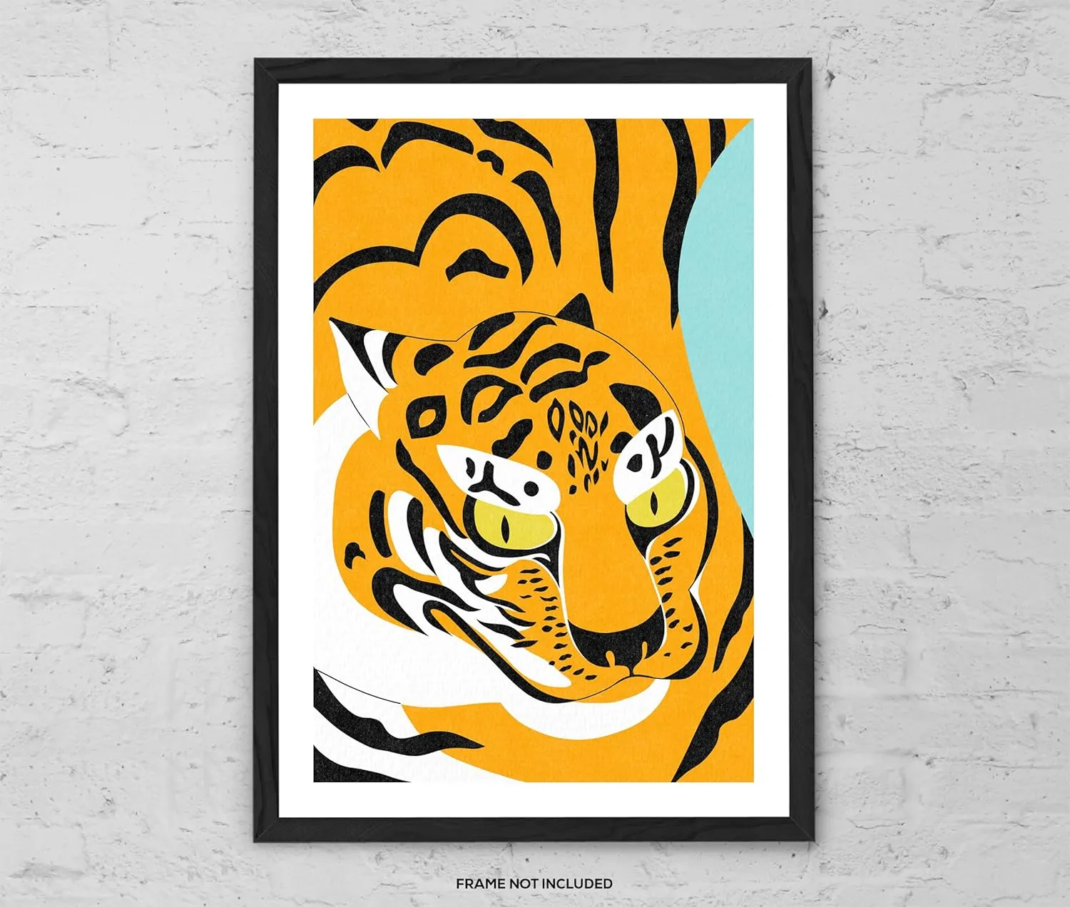 Fierce Gaze – Art Print | Bold Graphic Tiger Poster | Japanese-Inspired Animal Wall Decor | Modern Statement Piece for Home or Studio (9 x 12)