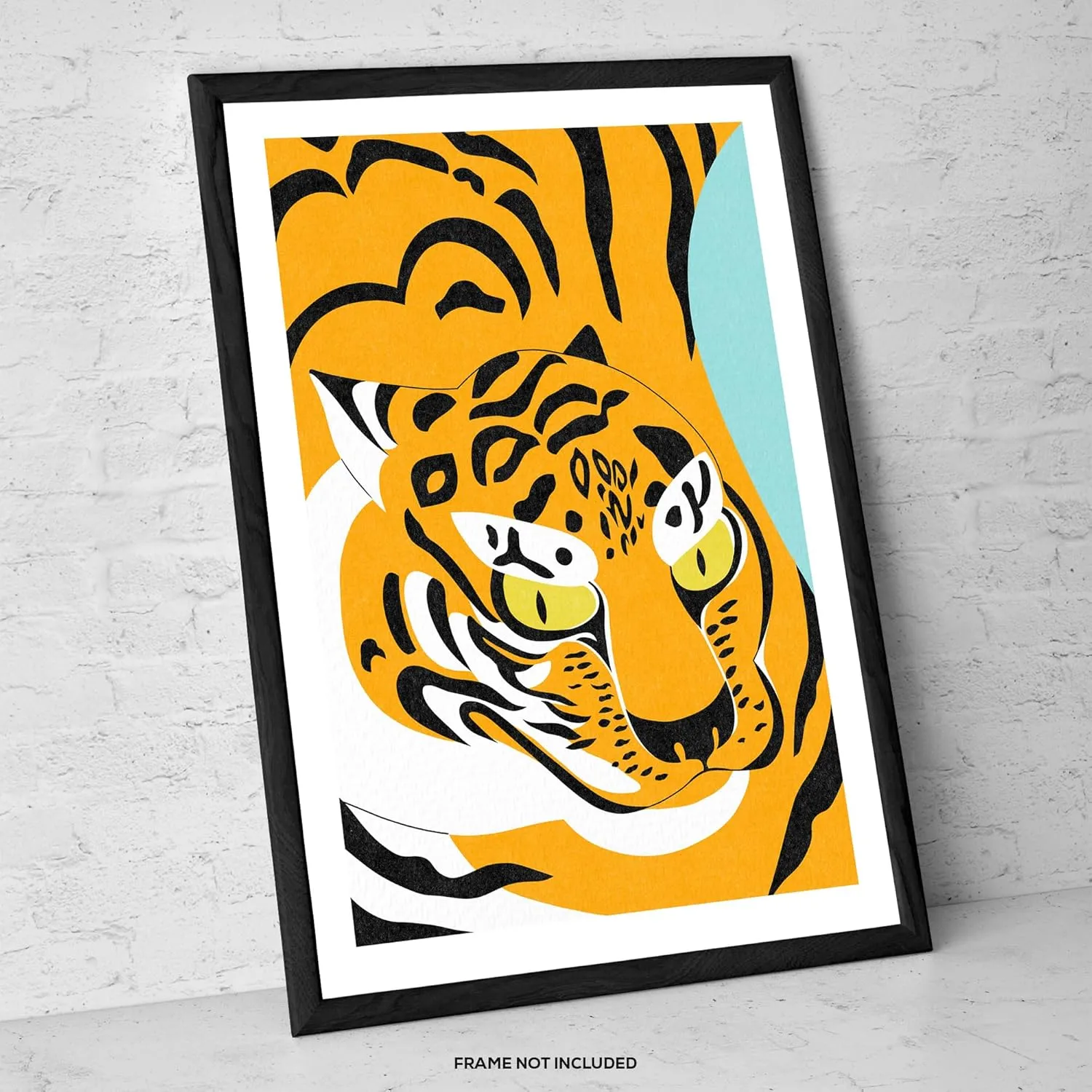 Fierce Gaze – Art Print | Bold Graphic Tiger Poster | Japanese-Inspired Animal Wall Decor | Modern Statement Piece for Home or Studio (9 x 12)