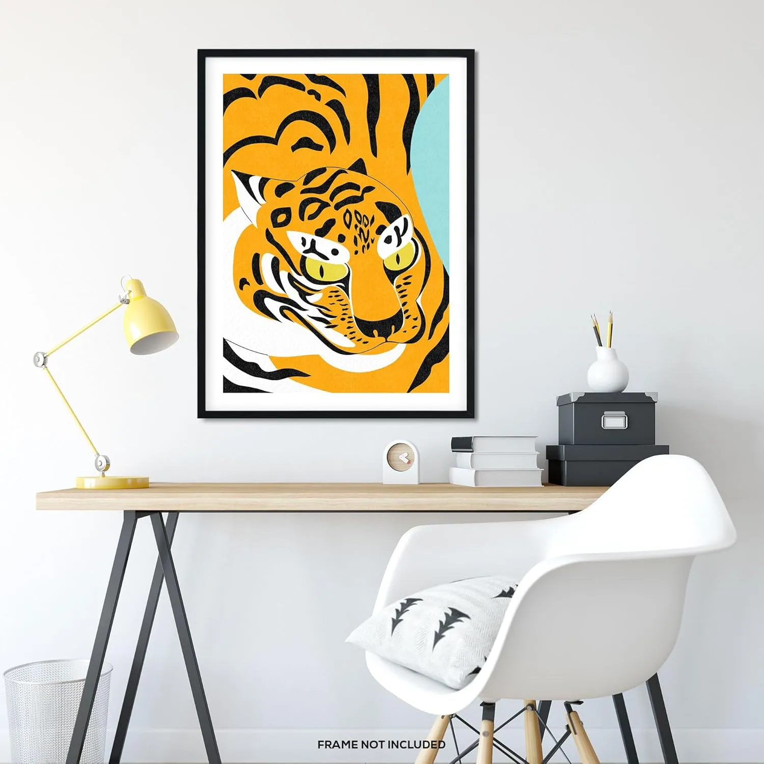 Fierce Gaze – Art Print | Bold Graphic Tiger Poster | Japanese-Inspired Animal Wall Decor | Modern Statement Piece for Home or Studio (9 x 12)
