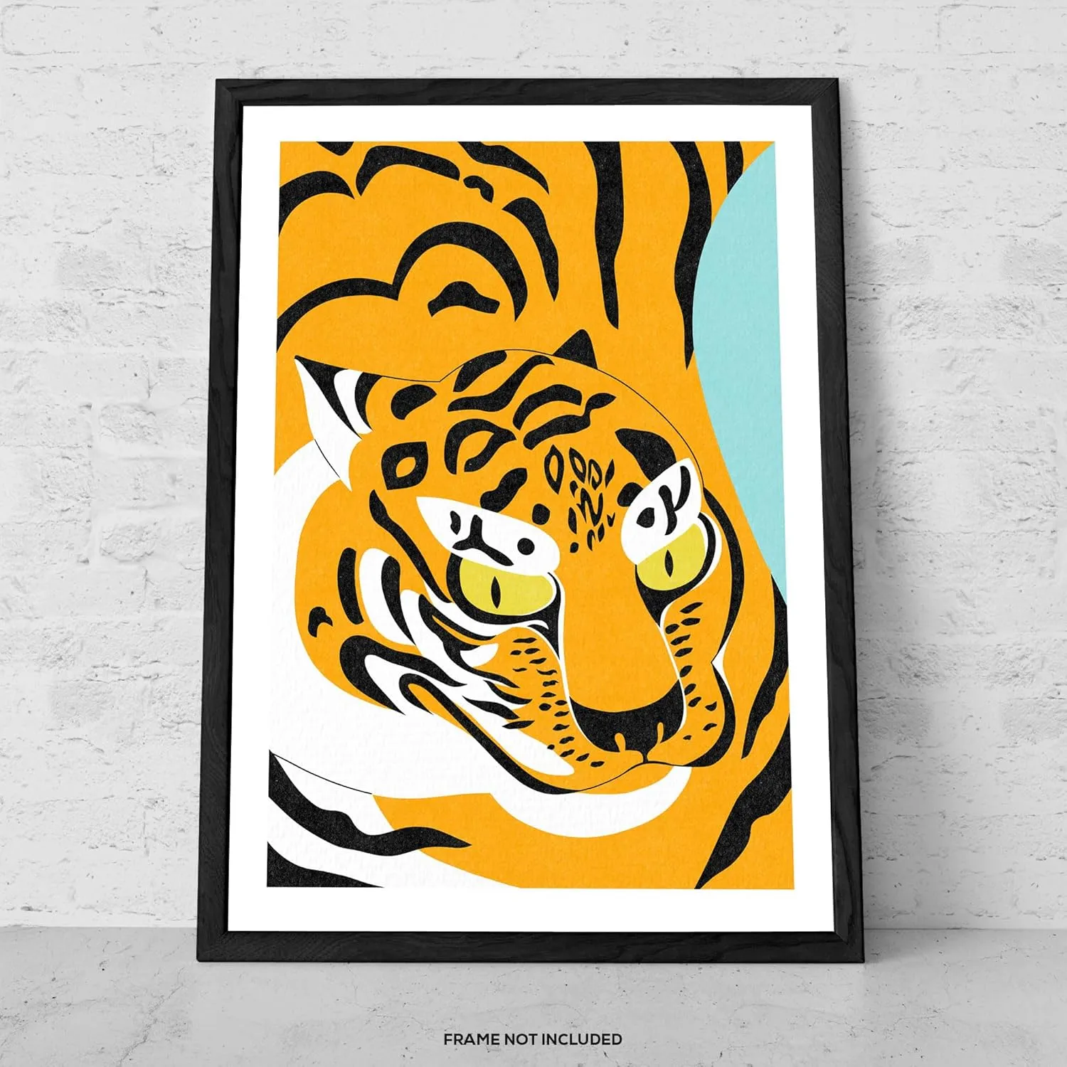 Fierce Gaze – Art Print | Bold Graphic Tiger Poster | Japanese-Inspired Animal Wall Decor | Modern Statement Piece for Home or Studio (9 x 12)