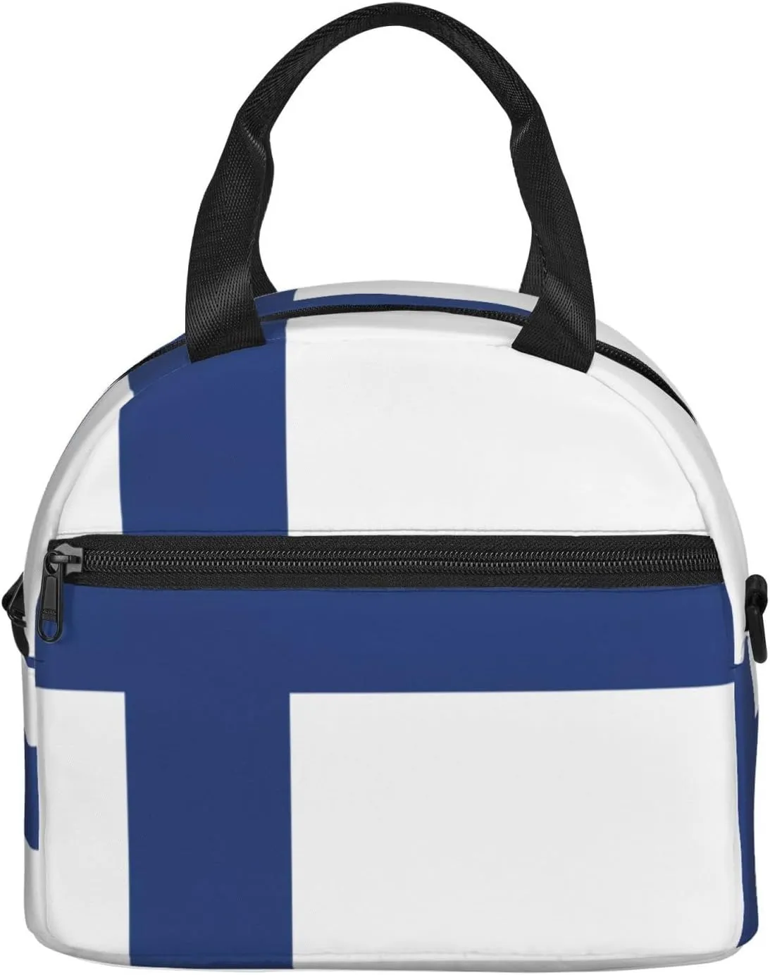 Finnish Flag Insulated Lunch Bag Lunch Box For Women Men Reusable Tote For Office Gym Outings