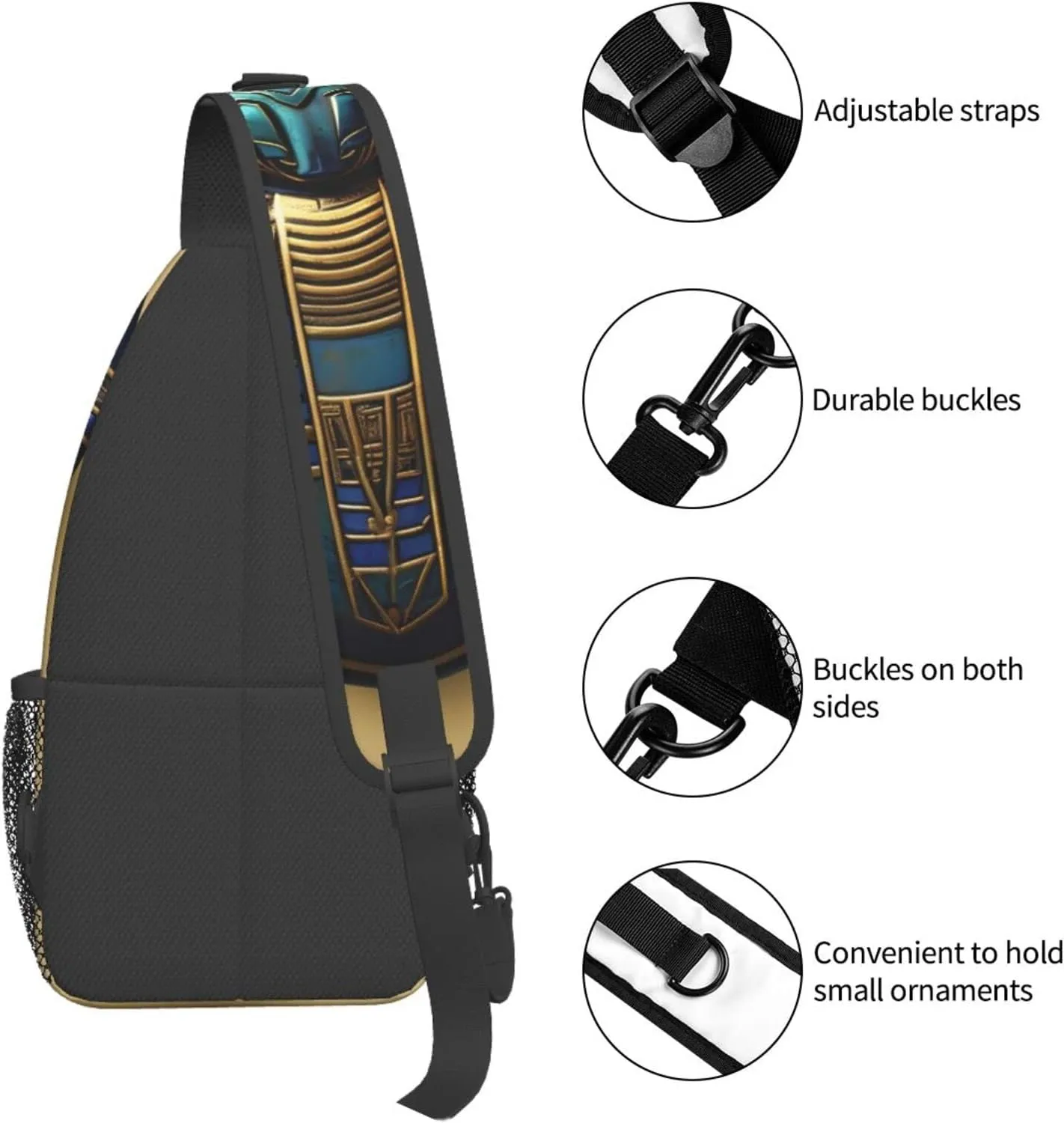 Fishing Lure Style Print Crossbody Sling Backpack For Women Men,Sling Bag Travel Hiking Chest Bag Daypack